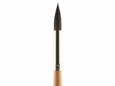 Круглая кисть "Аврора" № 9 (9 мм), соболь, длинная ручка