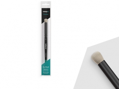 Кисть Vallejo Dry Brush Medium (8 мм), купол, натуральный волос, короткая ручка