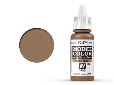 Vallejo Model Color, 70.874, US Tan Earth, Цвет коричневой почвы, 17 мл