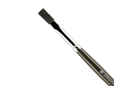 Плоская кисть "Художник" № 8 (8 мм), чёрная щетина, длинная ручка