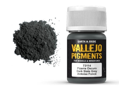 Vallejo Pigment Dark Slate Grey, 73.114, Тёмно-серый сланец, 35 мл