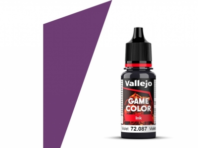 Vallejo Game Color, 72.087, Violet Ink, Полупрозрачная фиолетовая, 18 мл