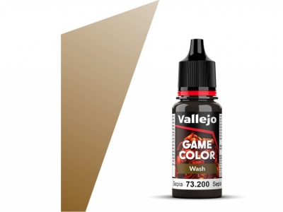 Vallejo Game Color, 73.200, Sepia Wash, Проливка, Цвет сепия, 18 мл