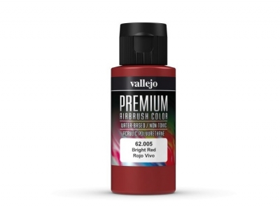 Vallejo Premium AirBrush Color, 62.005, Ярко-красная, 60 мл