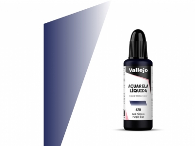 Vallejo Acuarela Liquida, 33.470, Purple Blue, Пурпурно-синяя, 32 мл