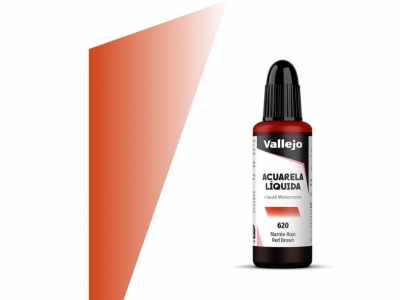 Vallejo Acuarela Liquida, 33.620, Red Brown, Красно-коричневая, 32 мл
