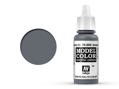 Vallejo Model Color, 70.869, Basalt Grey, Цвет серый базальт, 17 мл
