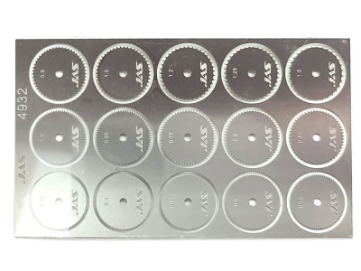 Набор дисков для ревитера Jas 4932, диаметр 15 мм, шаг 0,35 — 1,5 мм, 15 шт.