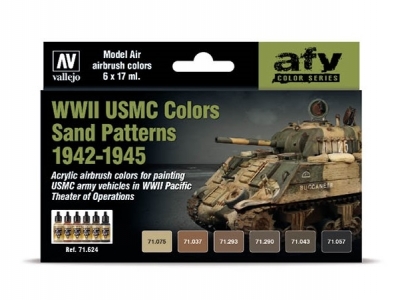 Набор красок WWII USMC Colors Sand Patterns 1942-1945 для аэрографа, 71.624
