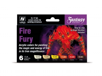 Набор красок Fire Fury для кисти, 70.243