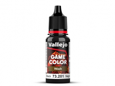 Vallejo Game Color, 73.201, Black Wash, Проливка, Чёрная, 18 мл