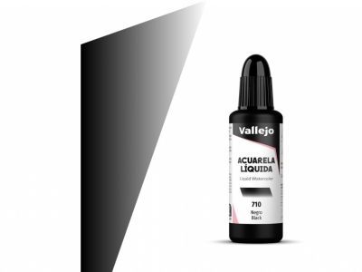 Vallejo Acuarela Liquida, 33.710, Black, Чёрная, 32 мл