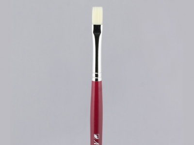 Плоская кисть "Имитация щетины" № 8 (8 мм), синтетика, длинная ручка