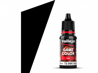 Vallejo Game Color, 72.094, Black Ink, Полупрозрачная чёрная, 18 мл
