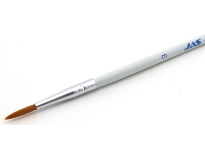 Круглая кисть Jas 3608 № 3, синтетика, короткая ручка