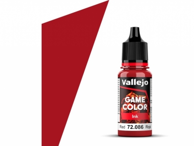 Vallejo Game Color, 72.086, Red Ink, Полупрозрачная красная, 18 мл