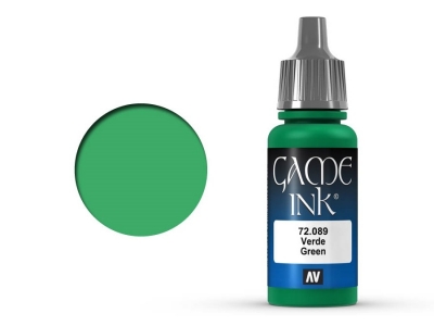 Vallejo Game Color, 72.089, Green Ink, Полупрозрачная зелёная, 17 мл