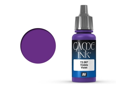 Vallejo Game Color, 72.087, Violet Ink, Полупрозрачная фиолетовая, 17 мл