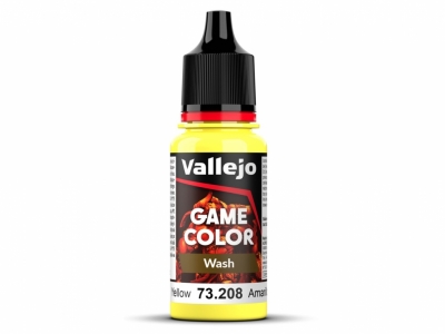 Vallejo Game Color, 73.208, Yellow Wash, Проливка, Жёлтая, 18 мл