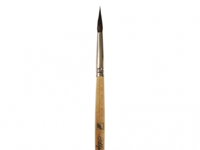 Круглая кисть "Аврора" № 4 (4 мм), белка, длинная ручка