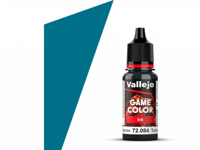 Vallejo Game Color, 72.084, Turquoise Ink, Полупрозрачная бирюзовая, 18 мл