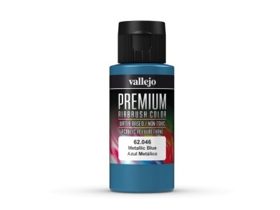 Vallejo Premium AirBrush Color, 62.046, Синий металлик, 60 мл