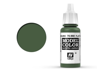 Vallejo Model Color, 70.968, Flat Green, Матовая зелёная, 17 мл