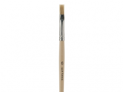 Плоская кисть для клея № 6 (6 мм), щетина, короткая ручка