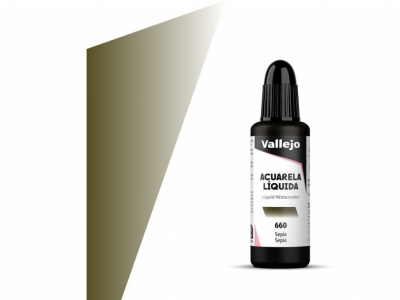 Vallejo Acuarela Liquida, 33.660, Sepia, Сепия, 32 мл