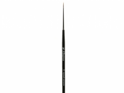 Круглая кисть "Горный колонок" № 0 (0,9 мм), горный колонок, короткая ручка