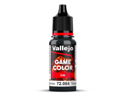 Vallejo Game Color, 72.084, Turquoise Ink, Полупрозрачная бирюзовая, 18 мл