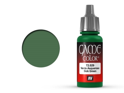 Vallejo Game Color, 72.029, Sick Green, Болезненно-зелёный, 17 мл