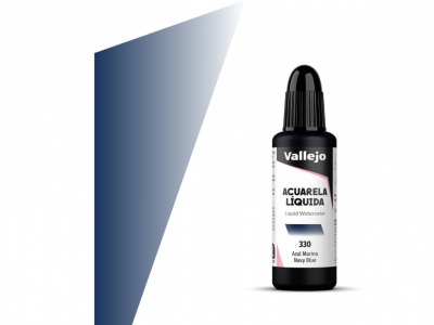 Vallejo Acuarela Liquida, 33.330, Navy Blue, Морская синяя, 32 мл