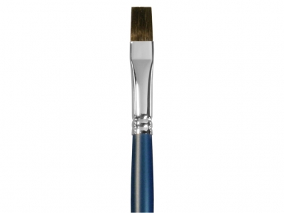 Плоская кисть "Байкал" № 10 (10 мм), белка, длинная ручка