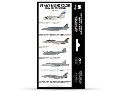 Набор материалов US Navy & USMC Colors from 70’s to present для аэрографа, 71.155