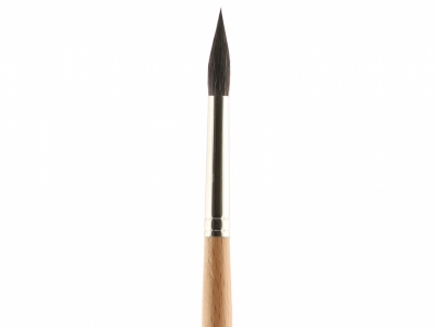 Круглая кисть "Аврора" № 6 (6 мм), соболь, длинная ручка