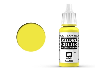 Vallejo Model Color, 70.730, Yellow Fluorescent, Жёлтый флуоресцентный, 17 мл