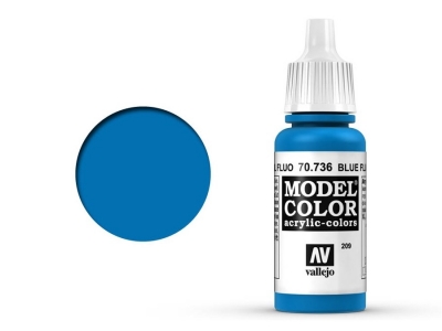 Vallejo Model Color, 70.736, Blue Fluorescent, Синий флуоресцентный, 17 мл