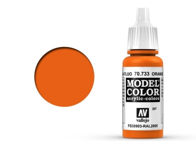 Vallejo Model Color, 70.733, Orange Fluorescent, Оранж флуоресцентный, 17 мл