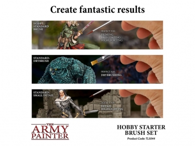 Набор из 3 кистей The Army Painter, Hobby Starter Brush Set, синтетика, арт. TL5044