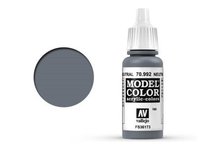 Vallejo Model Color, 70.992, Neutral Grey, Серый нейтральный, 17 мл