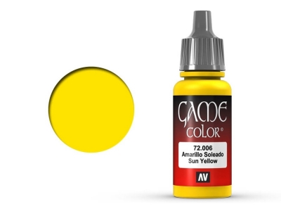 Vallejo Game Color, 72.006, Sun Yellow, Солнечно-жёлтая, 17 мл