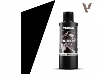 Vallejo Surface Primer Gloss Black, 74.660, Глянцевый чёрный грунт, 200 мл