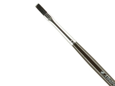 Плоская кисть "Художник" № 4 (4 мм), чёрная щетина, длинная ручка