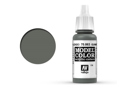 Vallejo Model Color, 70.863, Gunmetal Grey, Тёмно-серый металлик, 17 мл