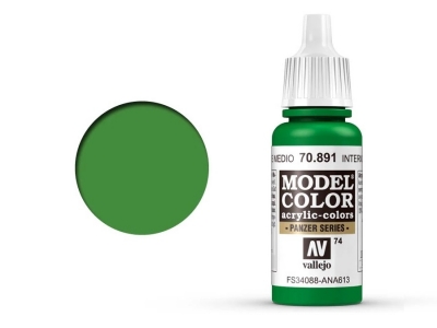 Vallejo Model Color, 70.891, Intermediate Green, Средний зелёный, 17 мл