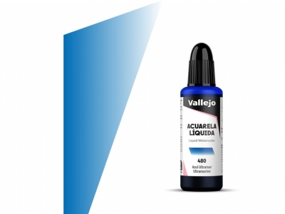 Vallejo Acuarela Liquida, 33.480, Ultramarine, Ультрамарин, 32 мл