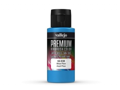 Vallejo Premium AirBrush Color, 62.038, Голубой Флюр, 60 мл