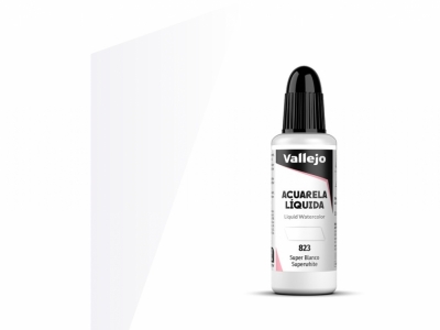 Vallejo Acuarela Liquida, 33.823, Superwhite, Укрывистая белая, 32 мл