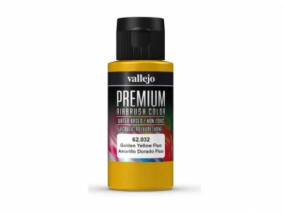 Vallejo Premium AirBrush Color, 62.032, Жёлто-золотой  Флюр, 60 мл